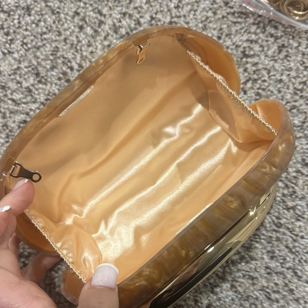Gold clutch purse